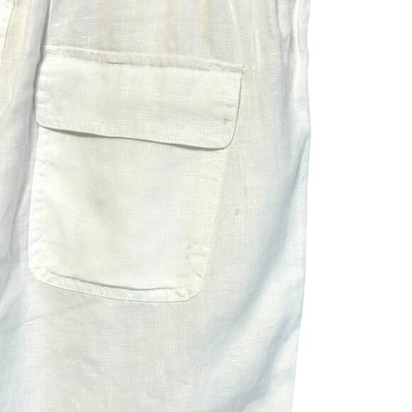 Nicole Miller Linen Cargo Jogger Pants NWT Women's Sz M White Gorpcore Utility - Picture 6 of 7